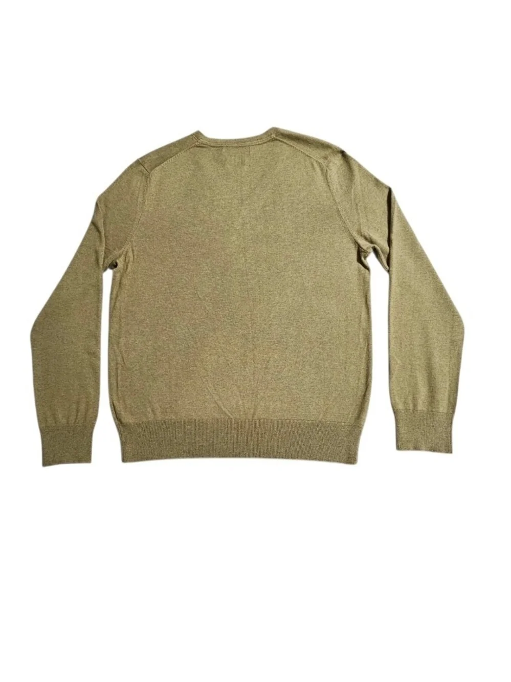 Banana Republic Luxury Blend Sweater Mens M Silk Cashmere V Neck Olive Preppy